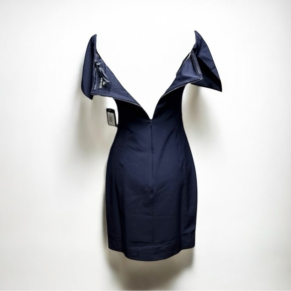 MARINA Navy Off-Shoulder Mini Dress - Picture 7 of 11